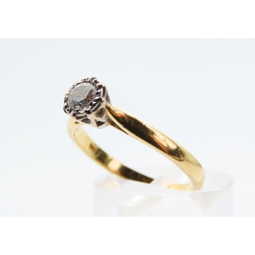 138 - Diamond solitaire Ring Mounted on 18 Carat Yellow Gold Band Size N