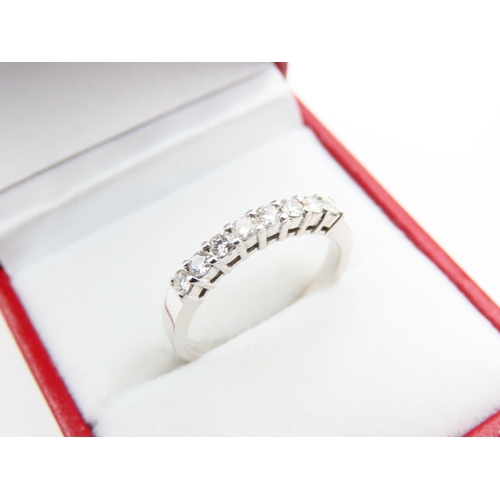 151 - Eight Diamond 9 Carat White Gold Half Eternity Ring Size N and a Half Total Diamond Weight Approxima... 