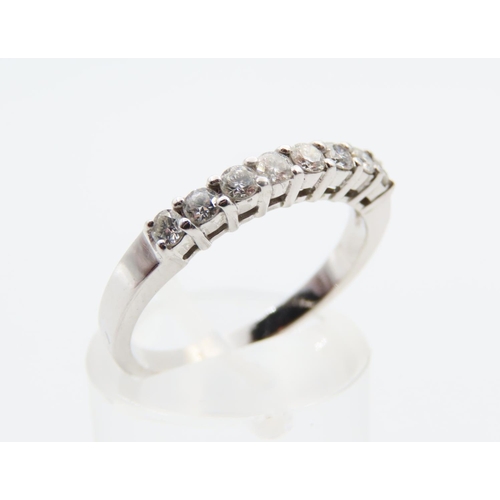 151 - Eight Diamond 9 Carat White Gold Half Eternity Ring Size N and a Half Total Diamond Weight Approxima... 