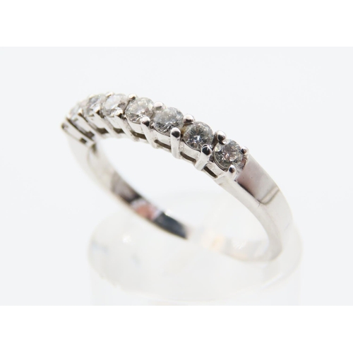 151 - Eight Diamond 9 Carat White Gold Half Eternity Ring Size N and a Half Total Diamond Weight Approxima... 