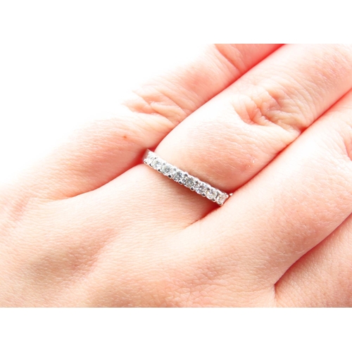 151 - Eight Diamond 9 Carat White Gold Half Eternity Ring Size N and a Half Total Diamond Weight Approxima... 