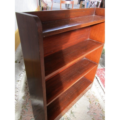 1577 - Vintage Mahogany Four Shelf Floor Bookcase Approximately 32 Inches Wide