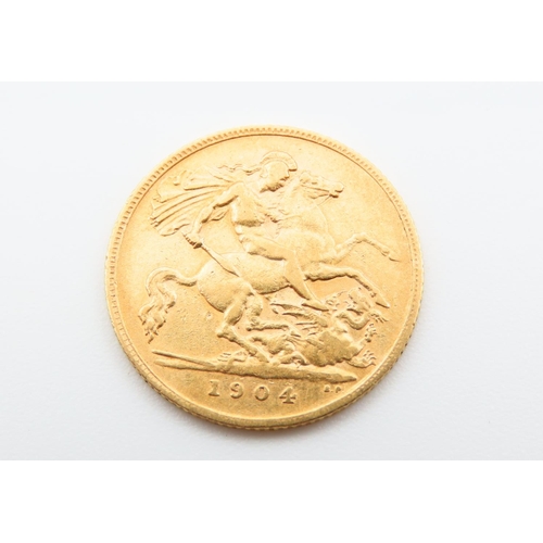 160 - Gold Half Sovereign Dated 1904