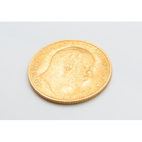 161 - Gold Half Sovereign Dated 1909