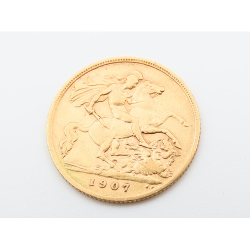 164 - Gold Half Sovereign Dated 1907