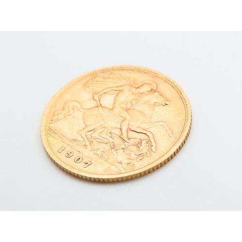 164 - Gold Half Sovereign Dated 1907