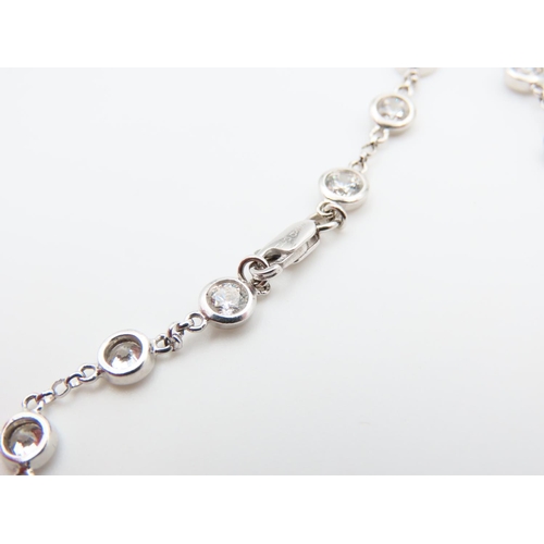 180 - 14 Carat White Gold Ladies Necklace 44cm Long Gem Set