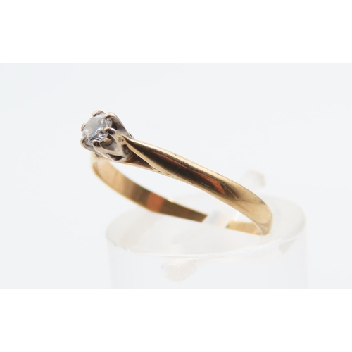19 - Diamond Solitaire Ring Mounted on 9 Carat Yellow Gold Band Ring Size N
