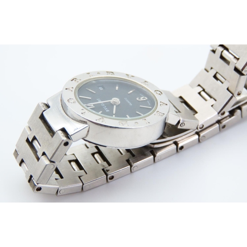 191 - Bulgari Designer Ladies Bracelet Watch Midnight Grey Blue Dial Attractively Detailed Rarely Worn