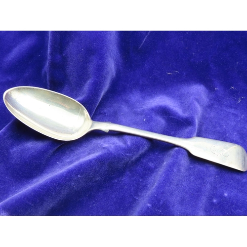 Silver Fiddle Pattern Serving Spoon Dated London 1839 22cm Long