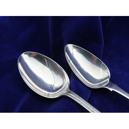 Two Silver Dessert Spoons Each Hallmarked Ireland and England Largest