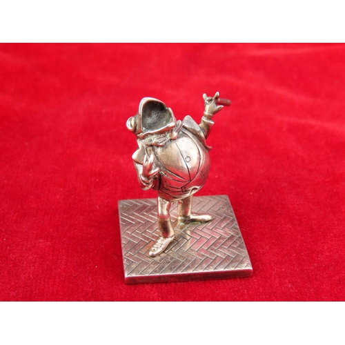 Novelty Frog Motif Silver Figure Square Form Base 5cm High