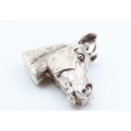 62 - Silver Equine Motif Pendant Attractively Detailed 2cm High x 4cm Wide