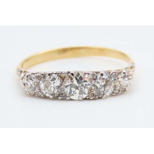 719 - Five Stone Diamond Ring Mounted on 18 Carat Gold Ring Size P