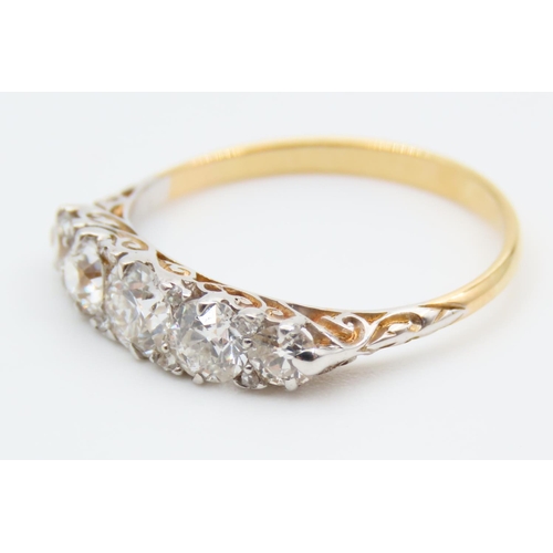 719 - Five Stone Diamond Ring Mounted on 18 Carat Gold Ring Size P