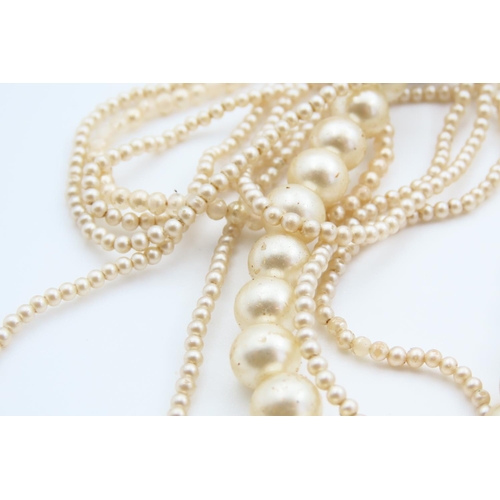 733 - Three Pearl Necklaces and a Costume Pearl Single Strand Bracelet