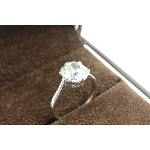 738 - 2.5 Carat Diamond Solitaire Ring Six Claw Set Mounted on 18 Carat White Gold Band Ring Size N