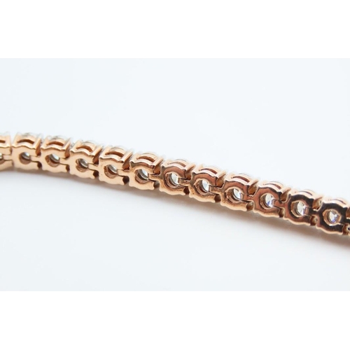 739 - Diamond Tennis Line Bracelet Articulated Form Platinum Set Mounted Set on 9 Carat Yellow Gold Bracel... 