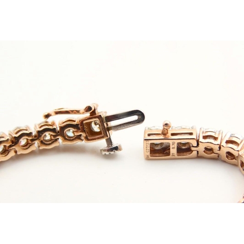739 - Diamond Tennis Line Bracelet Articulated Form Platinum Set Mounted Set on 9 Carat Yellow Gold Bracel... 