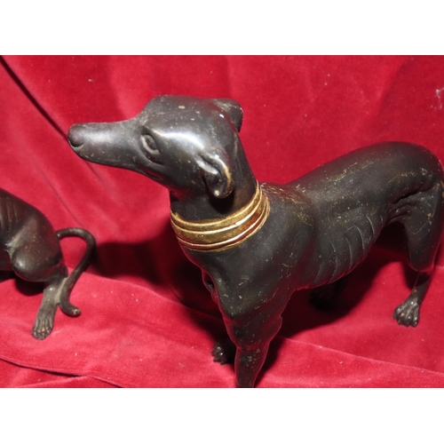 755 - Three Bronze Sculptures of Whippets