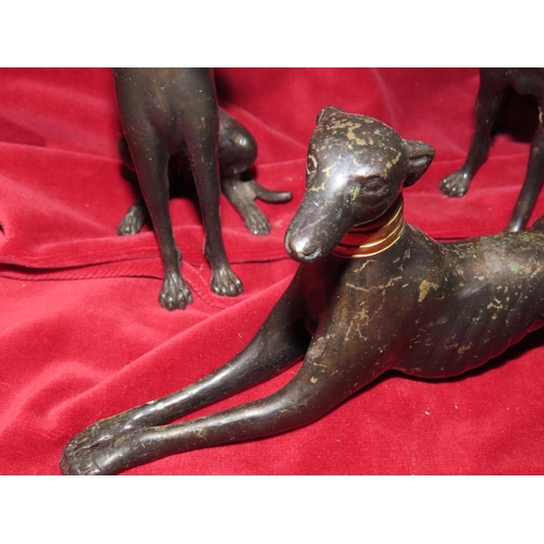 755 - Three Bronze Sculptures of Whippets