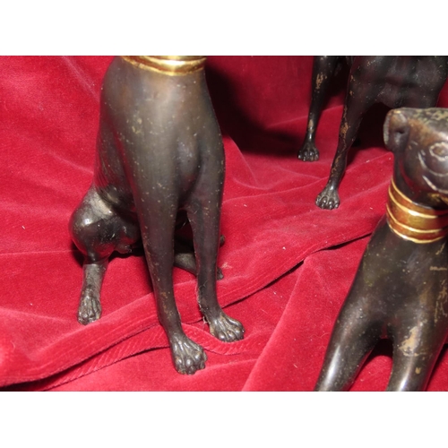 755 - Three Bronze Sculptures of Whippets