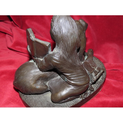 756 - Genesis Bronzed Figure of Girl with Dog