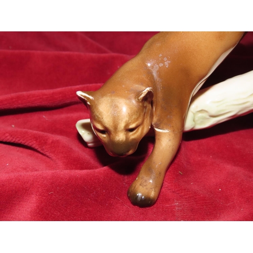 761 - Fine Porcelain Figure of Puma on Branch Approximately 5 Inches Wide