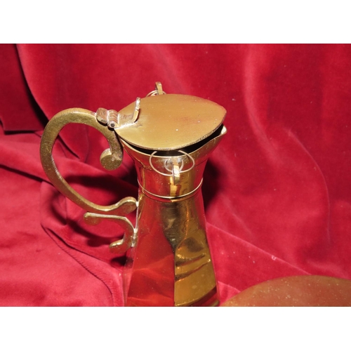 763 - Brass Pouring Jug and Trivet Two Items in Lot