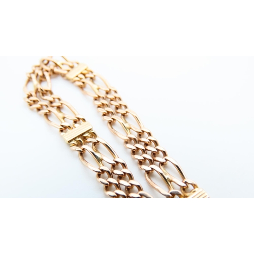 79 - 9 Carat Yellow Gold Ladies Bracelet with Inset Spacers Articulated Form