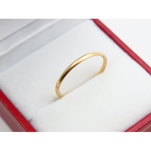 8 - 18 Carat Yellow Gold Band Ring Size M and a Half