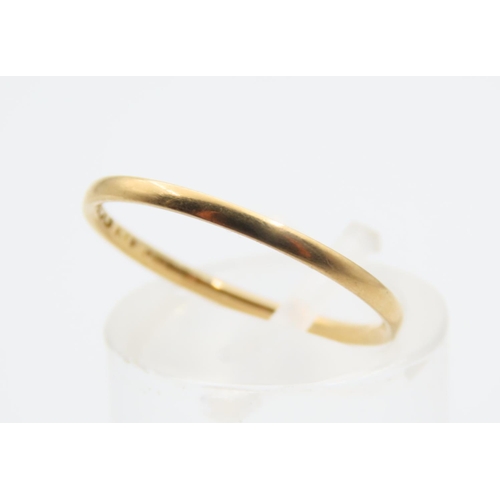 8 - 18 Carat Yellow Gold Band Ring Size M and a Half