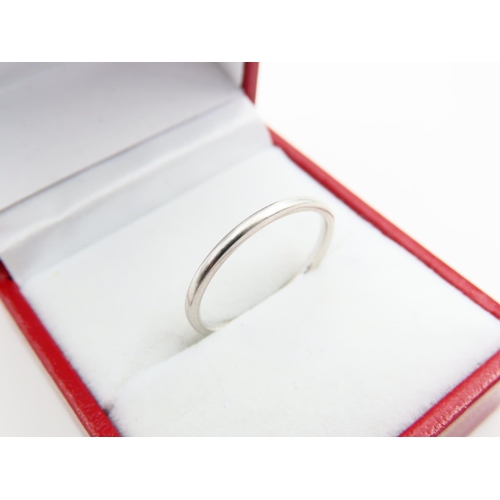 84 - 9 Carat White Gold Band Ring Size M and a Half