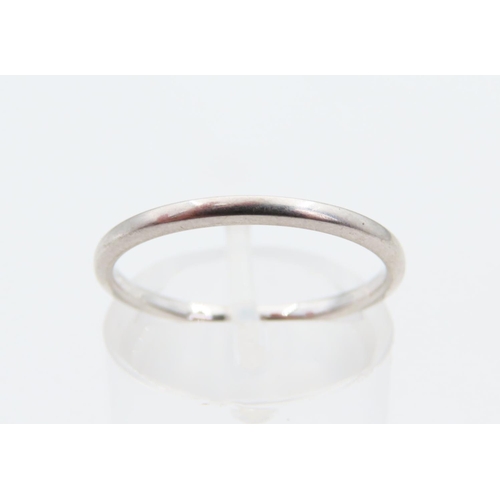 84 - 9 Carat White Gold Band Ring Size M and a Half