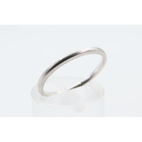 84 - 9 Carat White Gold Band Ring Size M and a Half