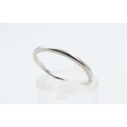 84 - 9 Carat White Gold Band Ring Size M and a Half