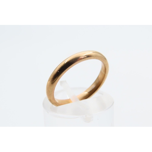 85 - 9 Carat Rose Gold Band Ring Size L and a Half