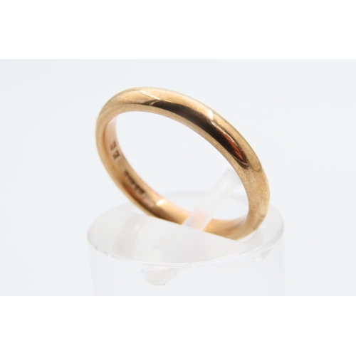 85 - 9 Carat Rose Gold Band Ring Size L and a Half