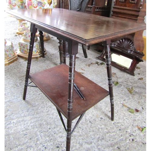 889 - Antique Mahogany Rectangular Form Table with Undertier Approximately 26 Inches Wide x 26 Inches High... 