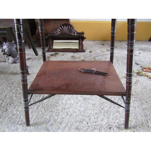 889 - Antique Mahogany Rectangular Form Table with Undertier Approximately 26 Inches Wide x 26 Inches High... 