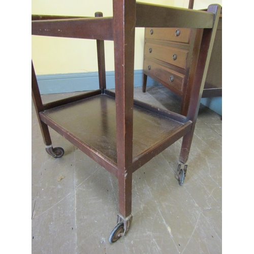 902 - Rectangular Form Mahogany Hostess Trolley Two Tiers Approximately 30 Inches Wide x 28 Inches High