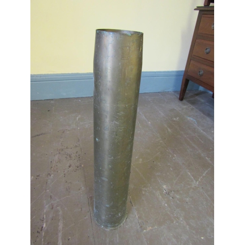 905 - Old Military Brass Artillery Shell Now Used as Stick and Umbrella Stand Circular Slender Form Approx... 