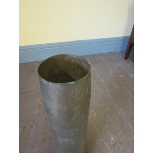 905 - Old Military Brass Artillery Shell Now Used as Stick and Umbrella Stand Circular Slender Form Approx... 