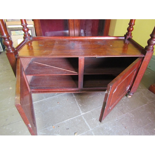 906 - Victorian Mahogany Two Tier Dumbwaiter Twin Cupboard Doors to Base Approximately 4ft 6 Inches Wide x... 