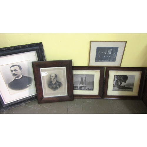 908 - Various Framed Photographs Including Portrait of Gentleman Largest Approximately 22 Inches High X 18... 