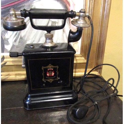 1579 - Antique Telephone Approximately 11 Inches High Enamel Cased Overall Good Condition with Original Rec... 