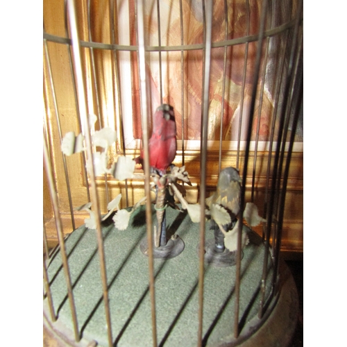 1580 - Birds in Cage Automaton Approximately 11 Inches High