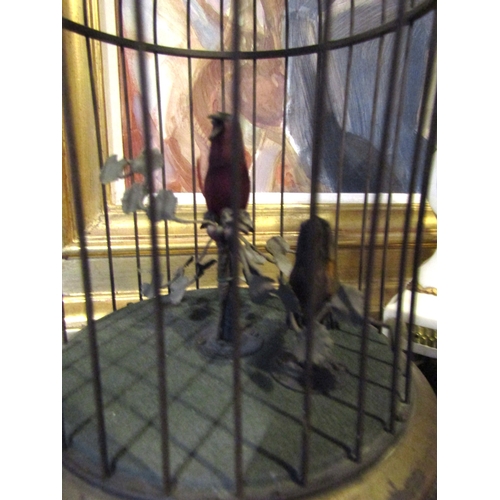 1580 - Birds in Cage Automaton Approximately 11 Inches High