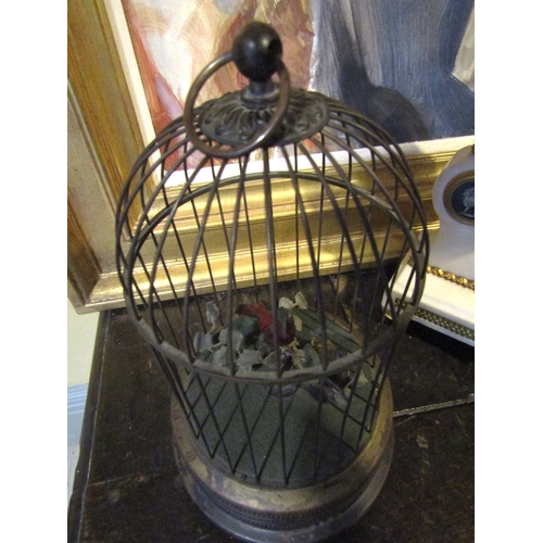 1580 - Birds in Cage Automaton Approximately 11 Inches High