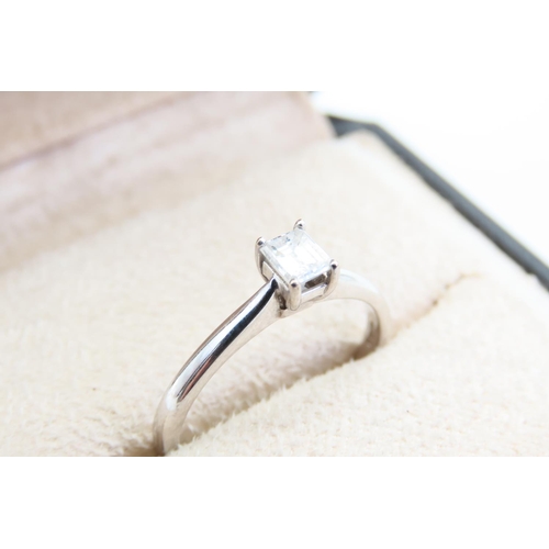 11 - Beaverbrook Diamond Solitaire Ring Mounted on 18 Carat White Gold Band Ring Size P and a Half